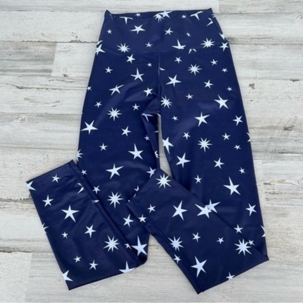 Beach RIOT Sport Leggings Medium Marine‎ Stars Navy White
